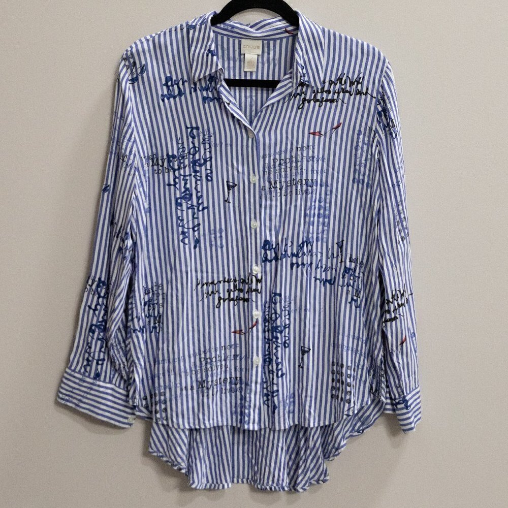 Chico's Conversation striped trapeze blouse-2